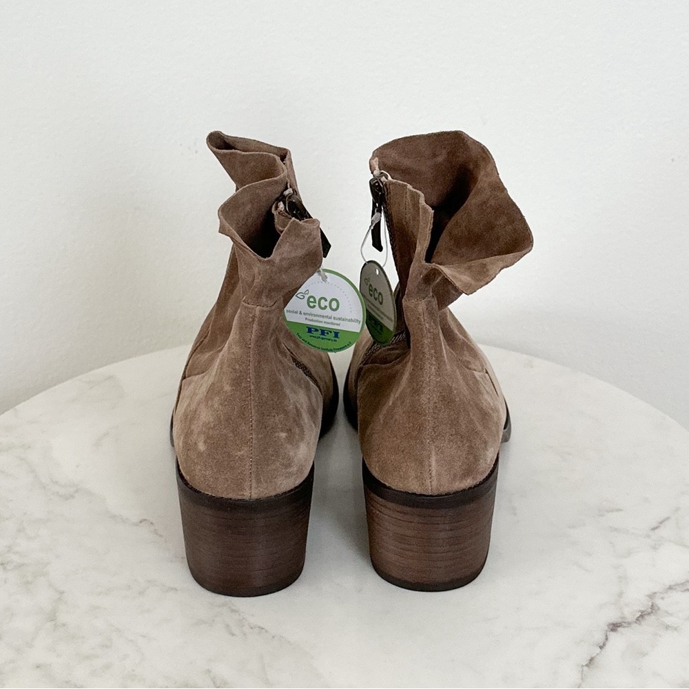 Paul Green NWT Nicole Bootie Antelope Beige Soft Suede Ankle Side Zip Size 10.5 - Picture 9 of 11